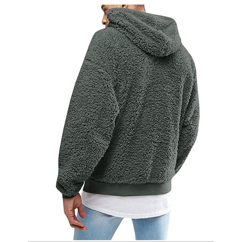 Teddy Hoodie with High Neck for Men