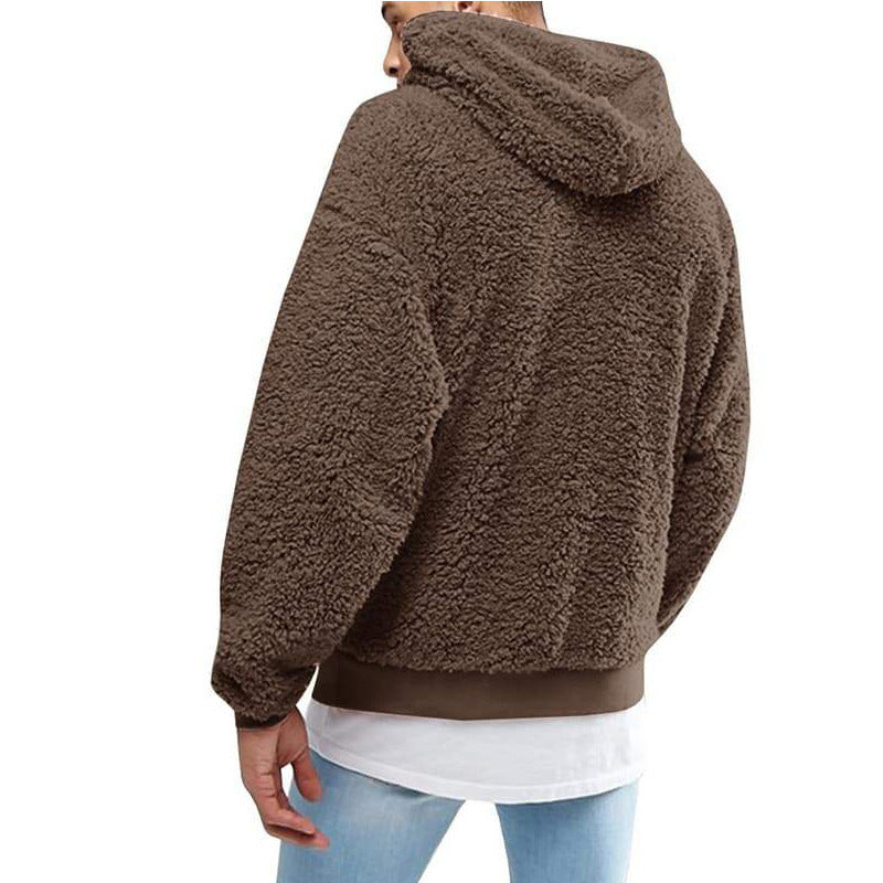 Teddy Hoodie with High Neck for Men