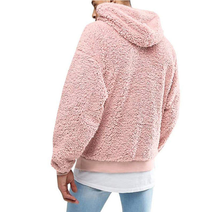 Teddy Hoodie with High Neck for Men