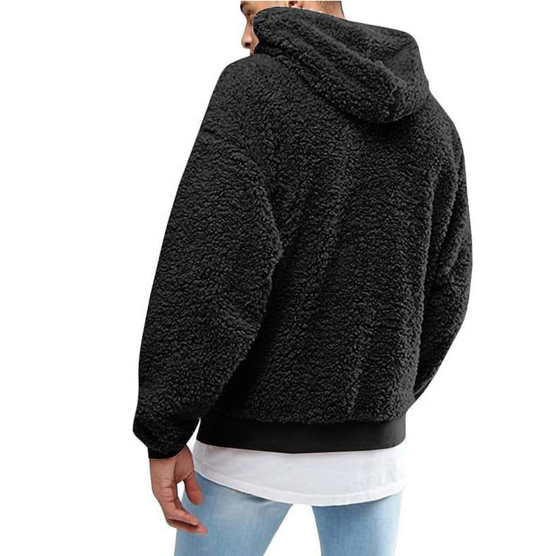 Teddy Hoodie with High Neck for Men