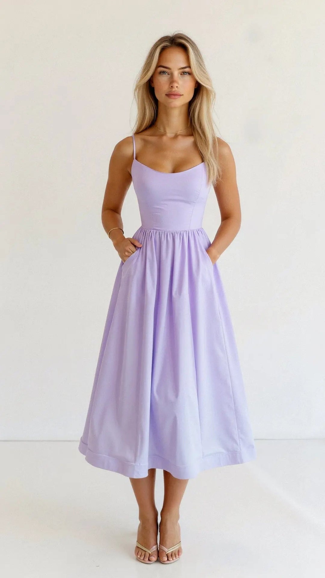 Sleeveless Flowing Maxi Dress with Elegant Fit for Women