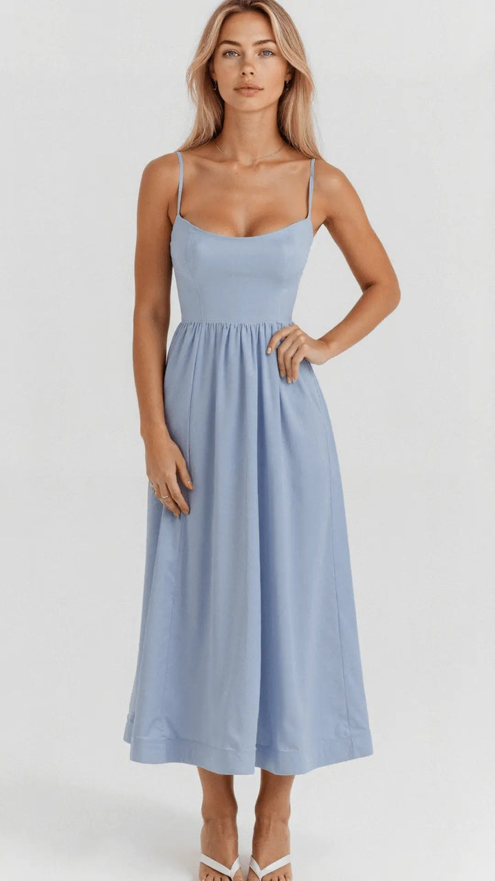 Sleeveless Flowing Maxi Dress with Elegant Fit for Women