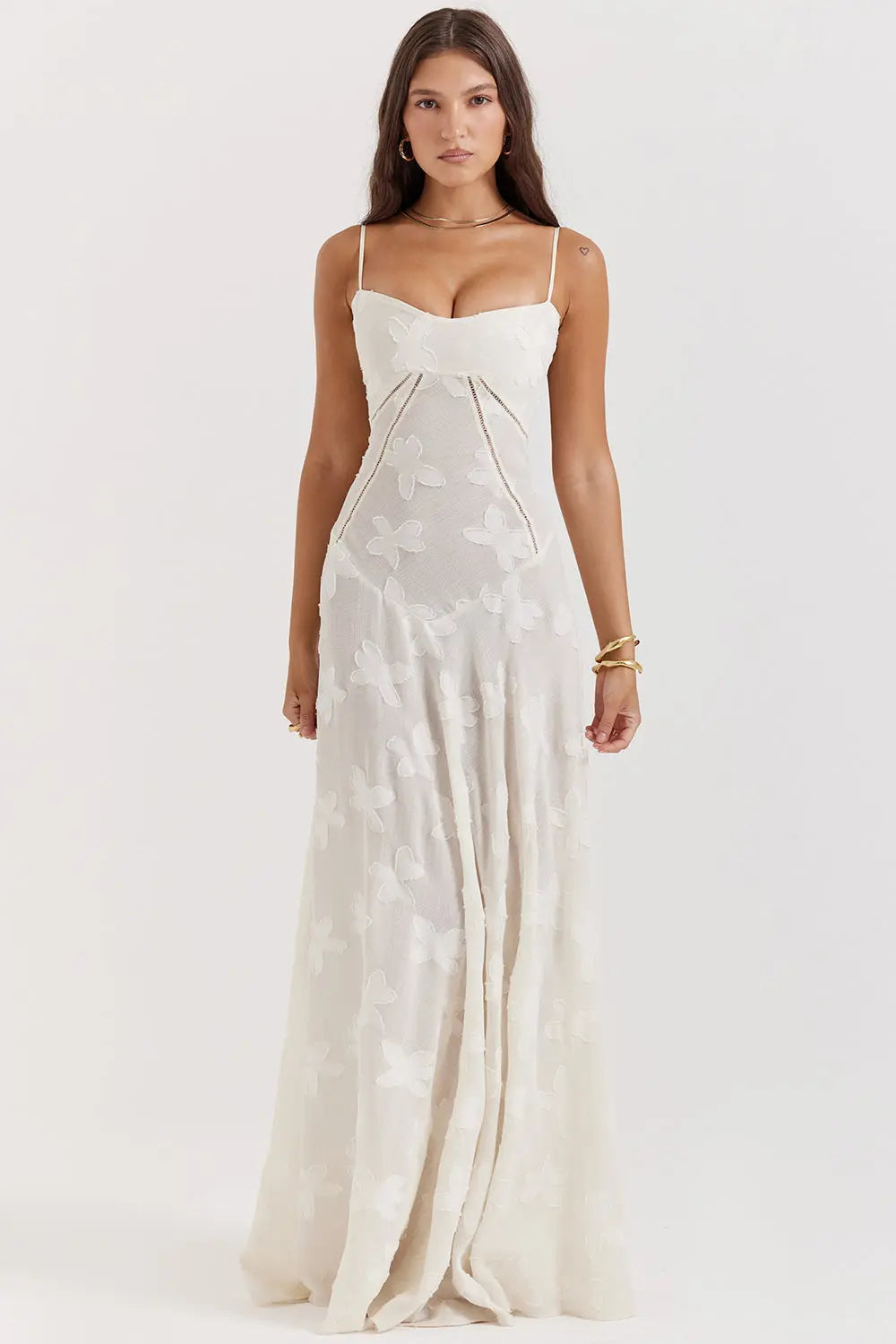Elegant Fitted Maxi Dress with Lace-Up Back for Women